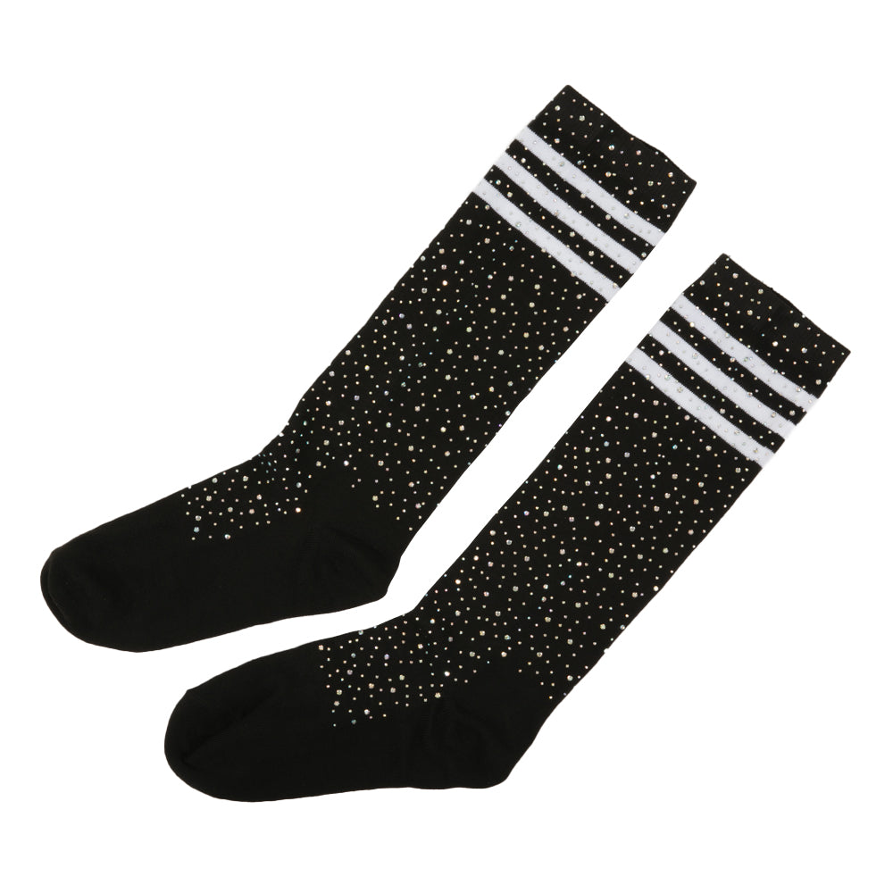 Rhinestone Stripe Socks
