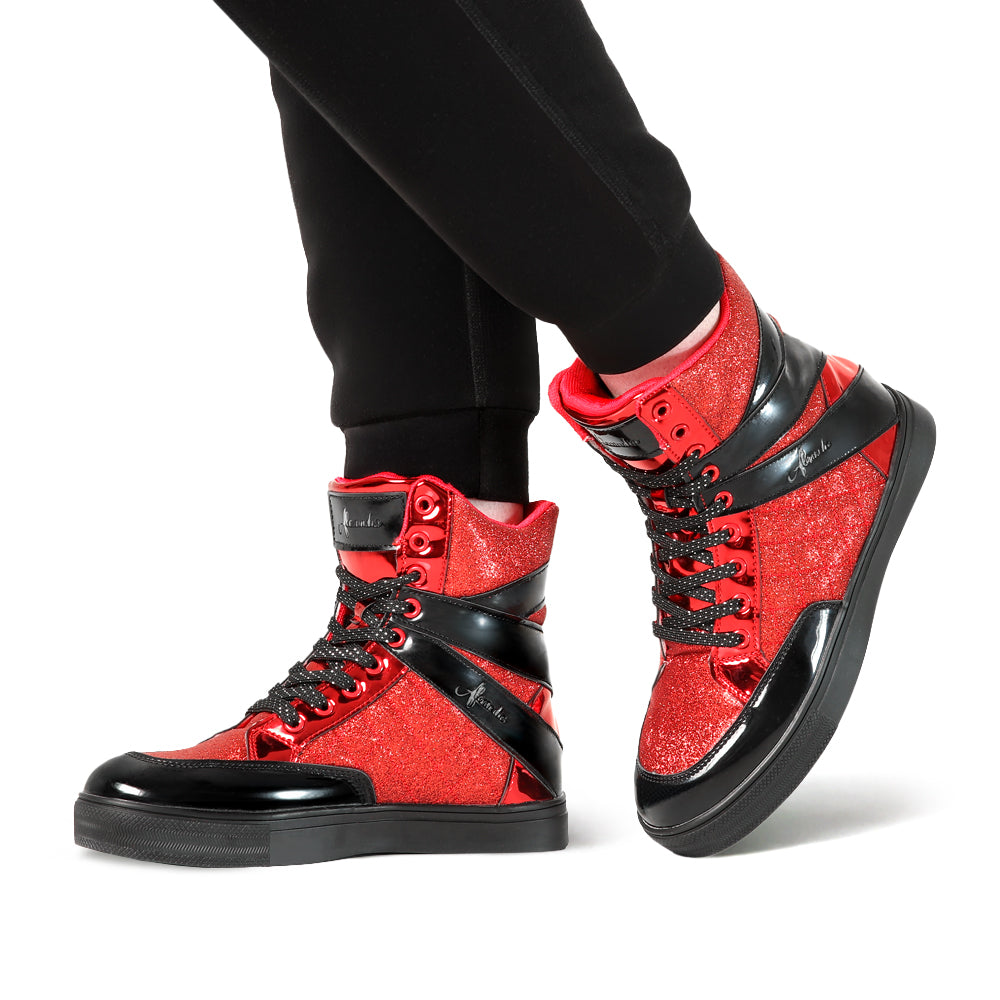 Black and Red High-Top Sneakers FUBU Men main image 2