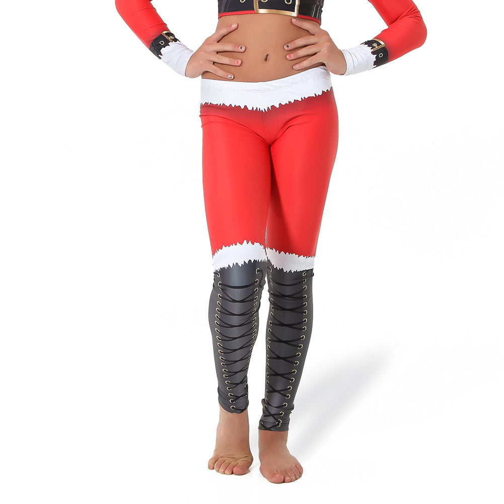 Alexandra Collection Santa Leggings AC5213 Red X Large