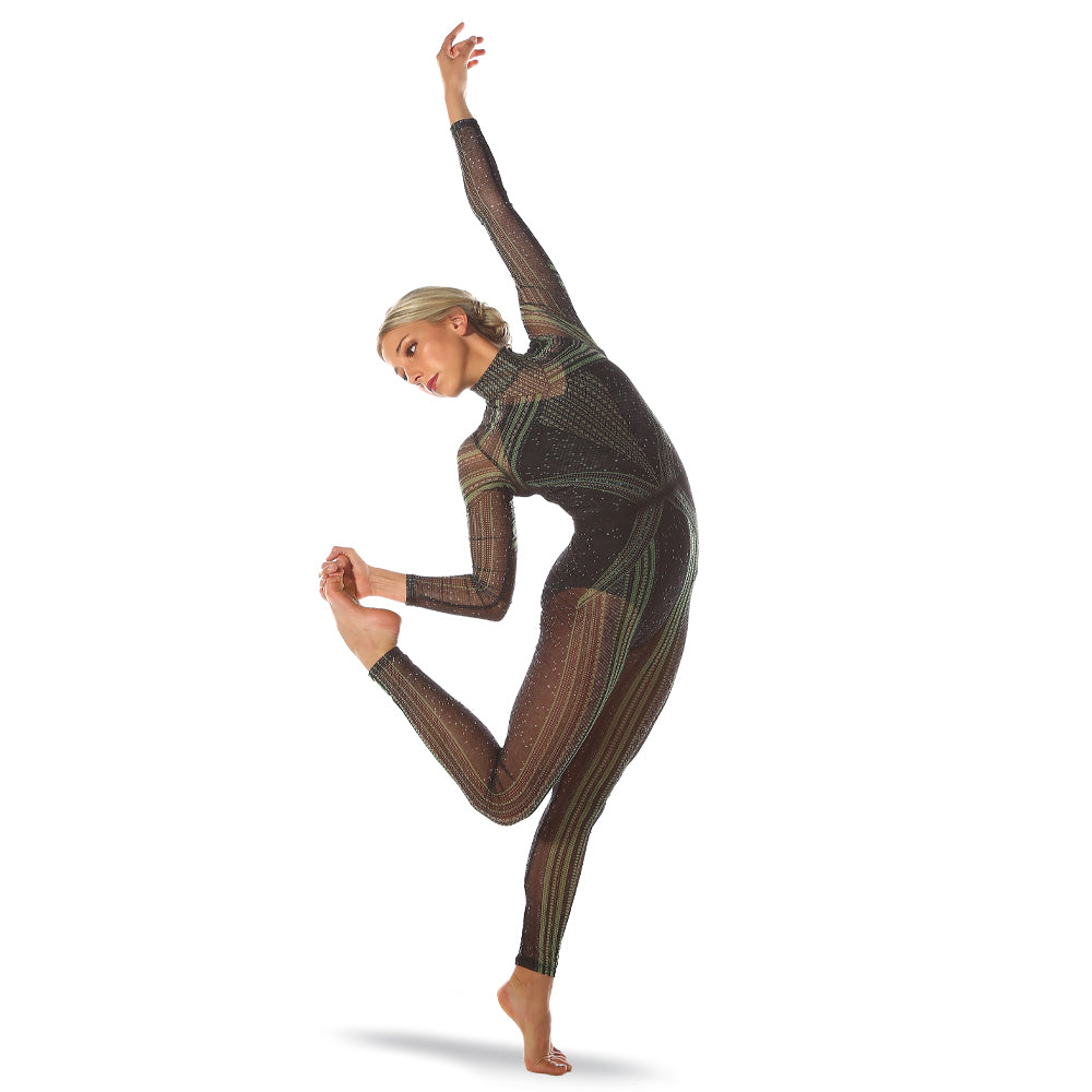 Eerie Nights Unitard Black/Green XX-Large - Main Image