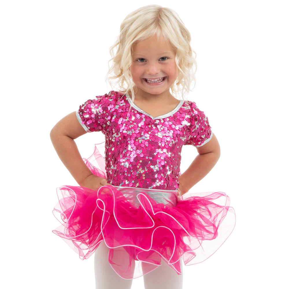 Alexandra Collection Youth Flutter Sleeve Skirted Leotard