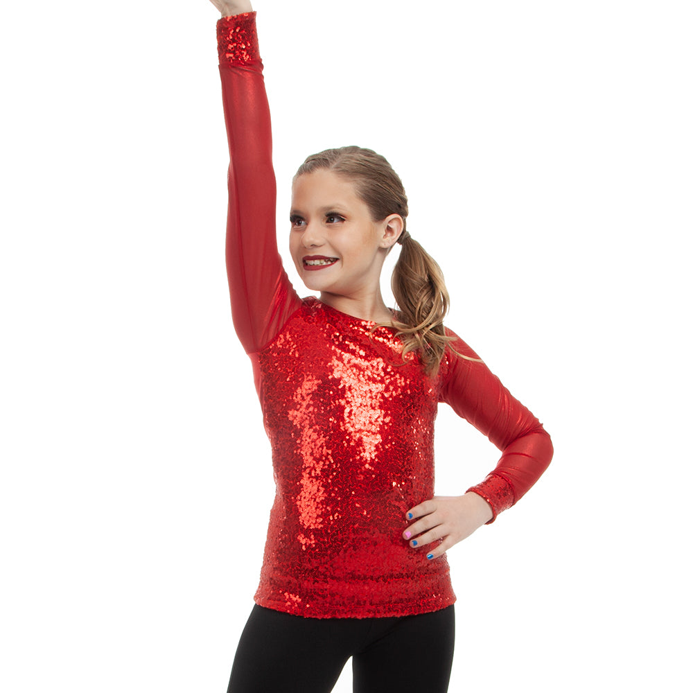 Kids Sequin Baseball Top