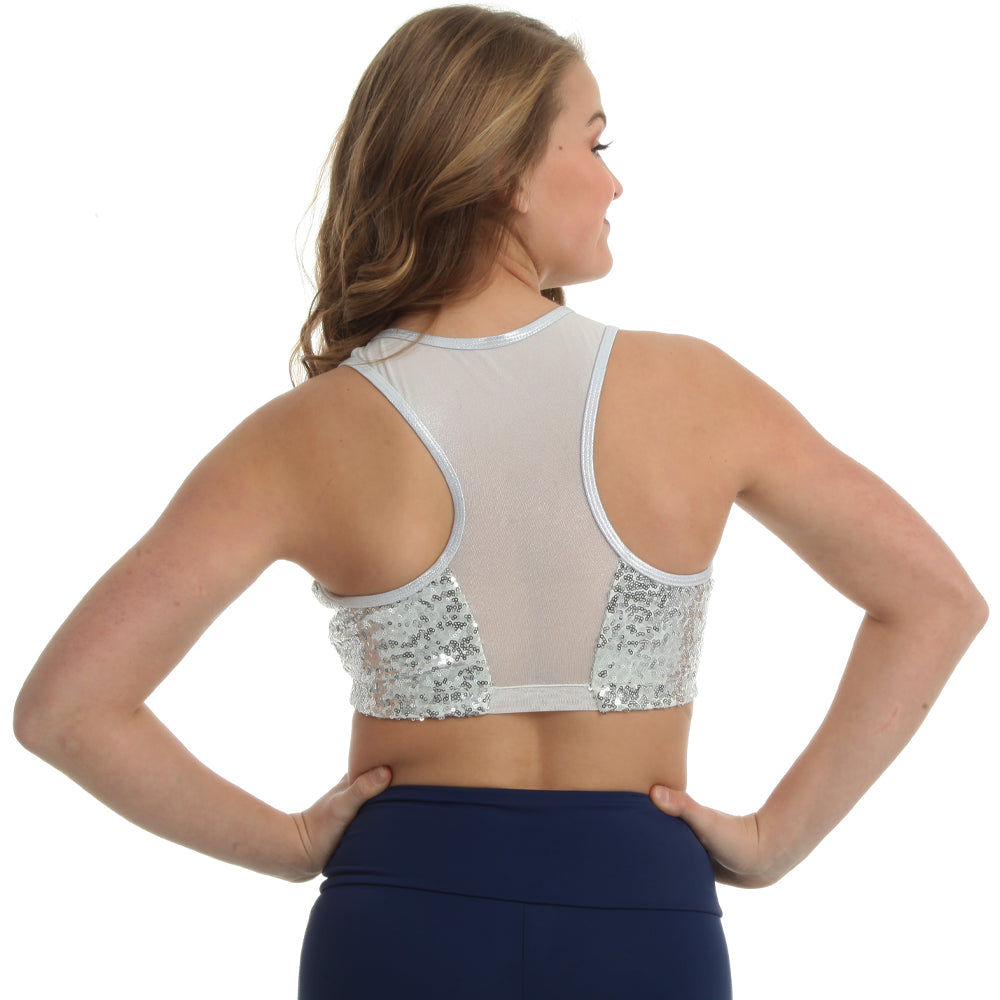 Sequin top sports bra