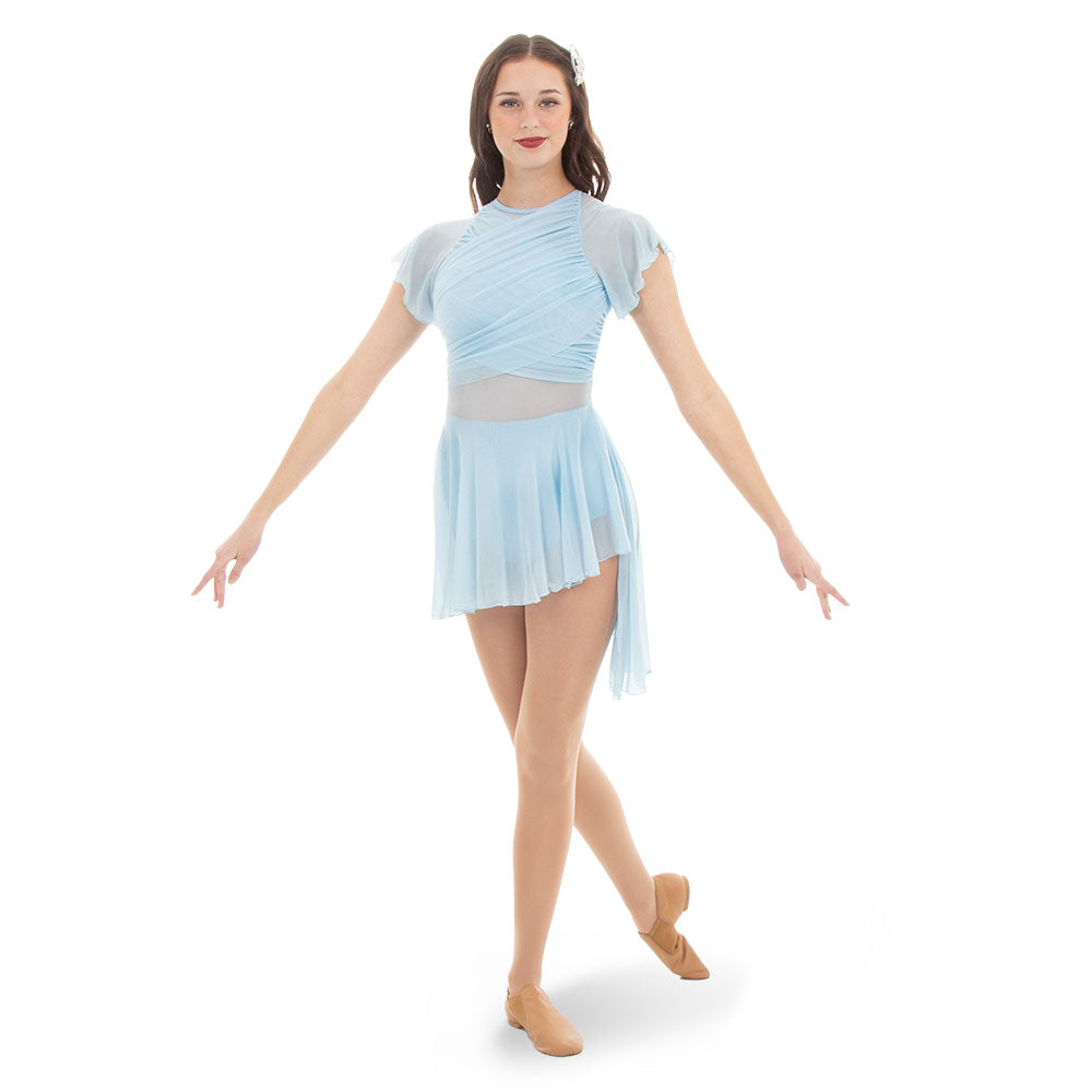 Alexandra Collection Youth Flutter Sleeve Skirted Leotard