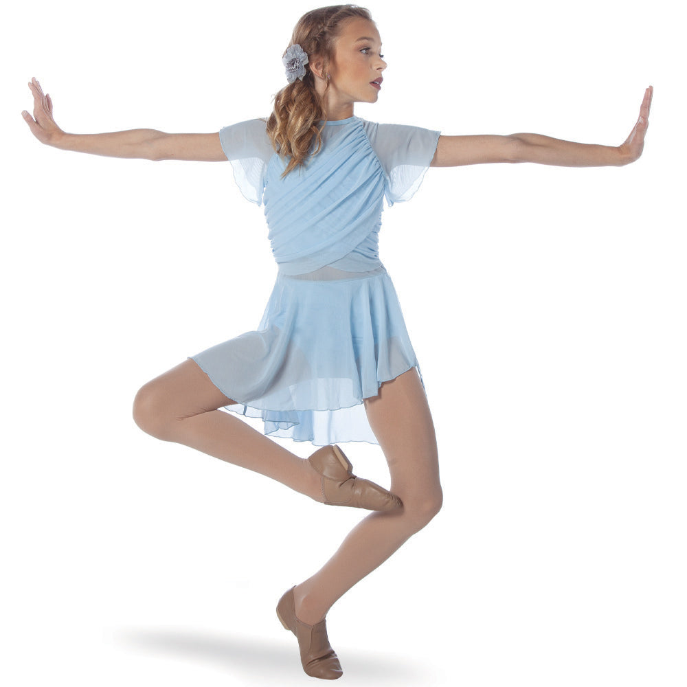 Alexandra Collection | Youth Flutter Sleeve Skirted Leotard