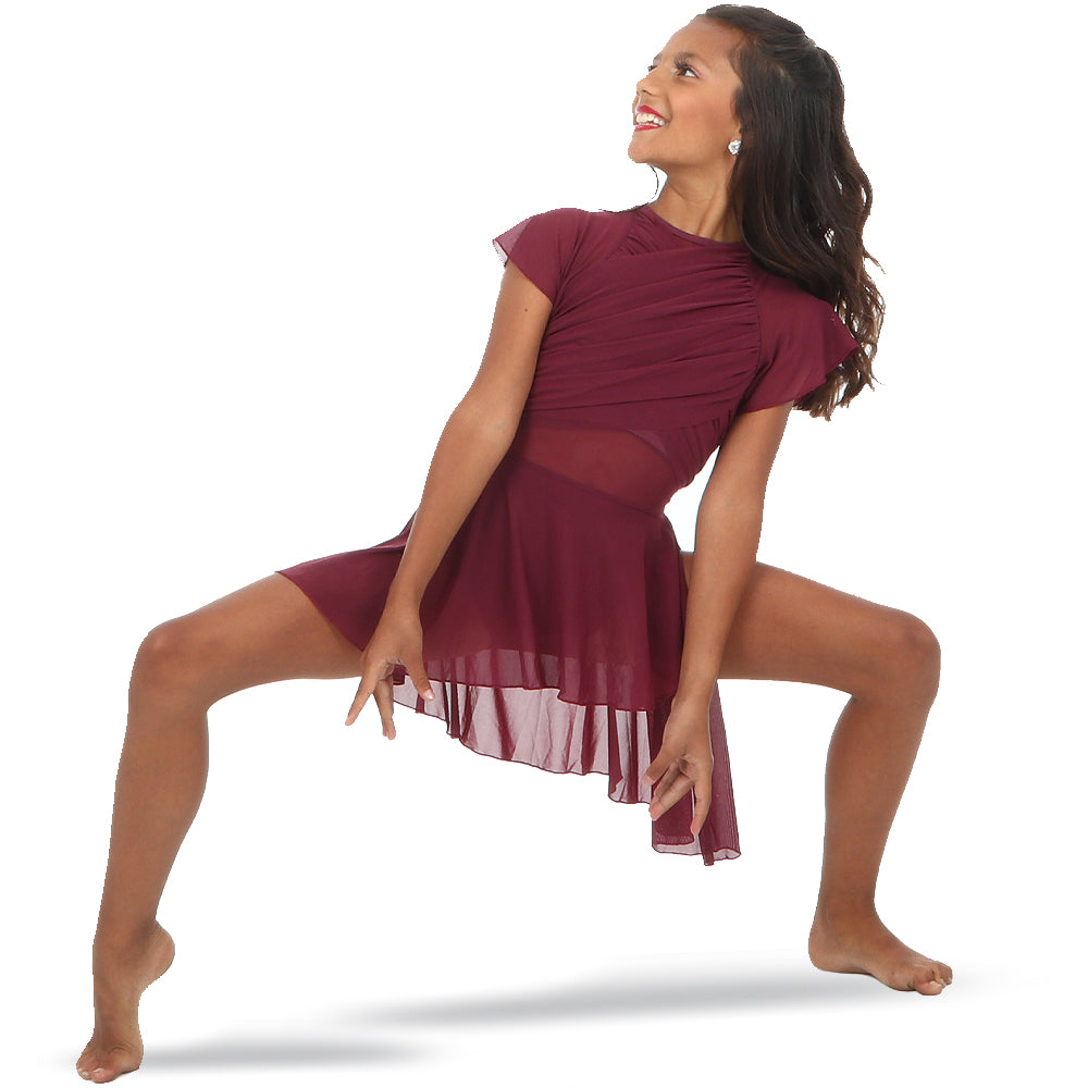 Alexandra Collection | Youth Flutter Sleeve Skirted Leotard