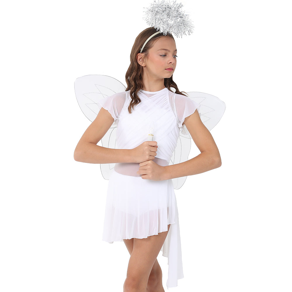 Alexandra Collection | Youth Flutter Sleeve Skirted Leotard