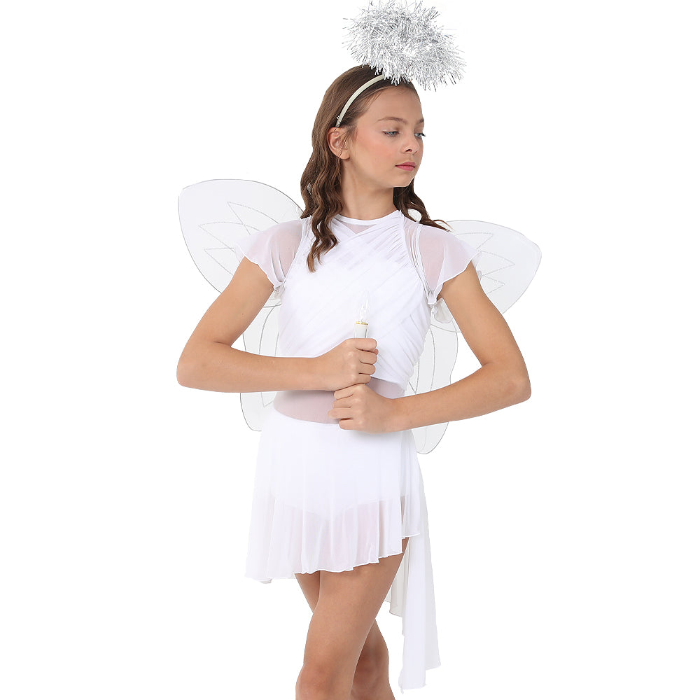 Alexandra Collection Youth Flutter Sleeve Skirted Leotard