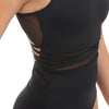 Youth V-Neck Mesh Panel Cut Out Wide Strap Back Leotard