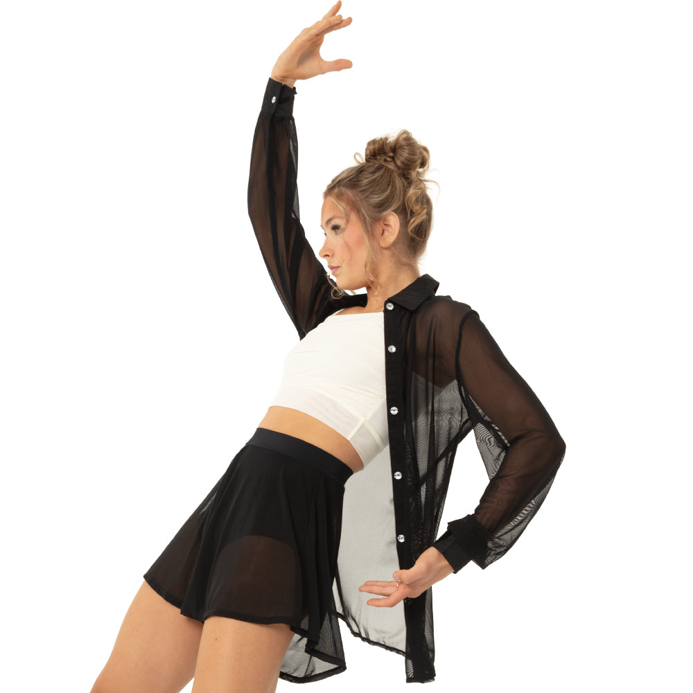 Sheer Collared Overdress Shirt