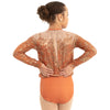 Youth Sequin Billowed Long Sleeve Floral Leotard