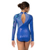 Asymmetrical Sequin Applique Long Sleeve Leotard