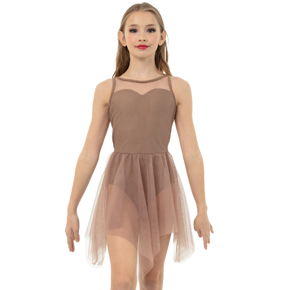 Youth Sweetheart Mesh Handkerchief Lyrical Dress Cappucino Nude / Youth 12