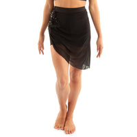 Asymmetrical Mesh Skirt With Attached High Waist Brief