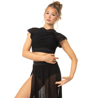Flutter Sleeve Performance Crop Top