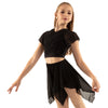 Youth Flutter Sleeve Performance Crop Top