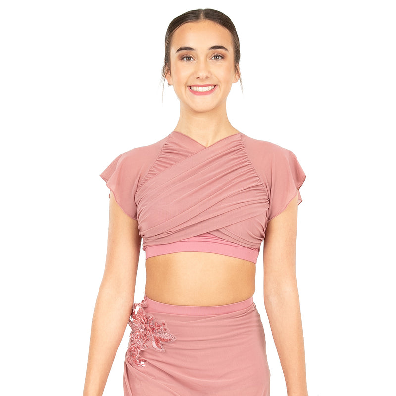 Flutter Sleeve Performance Crop Top