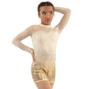 Youth Sequin Ombre Waterfall Long Sleeve Biketard