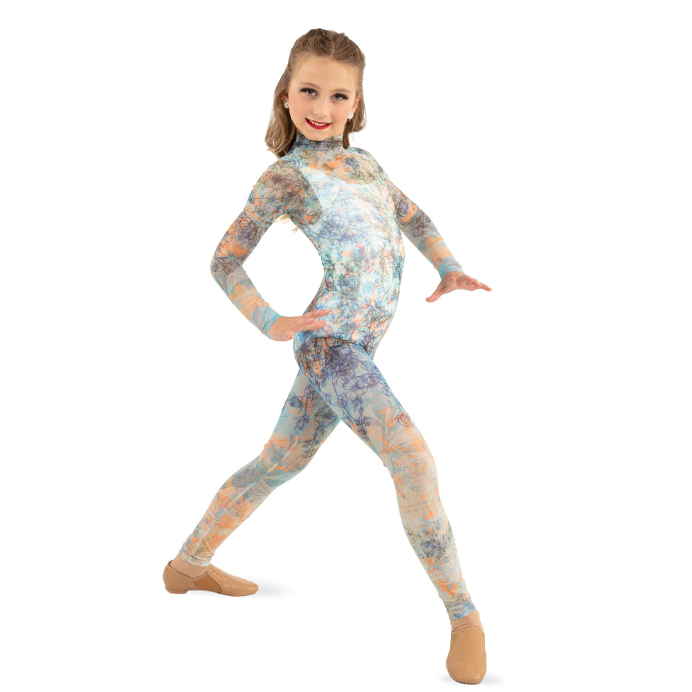 Mash Unitard Youth Floral Mesh Unitard - Just For Kix