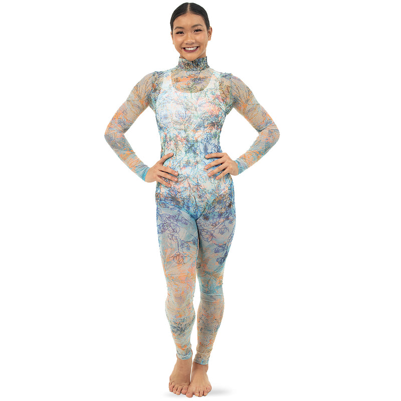 Mash Unitard Floral Mesh Unitard – Elegant, Performance-Ready Style | Just For Kix