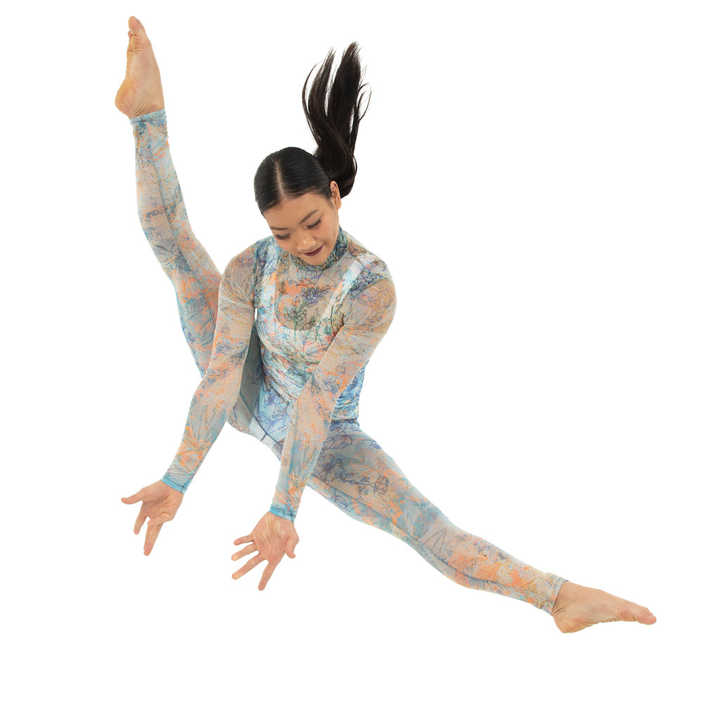 Mash Unitard Floral Mesh Unitard – Elegant, Performance-Ready Style | Just For Kix