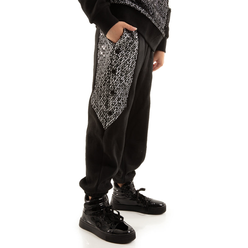 Youth Fishnet Mesh Panel Joggers