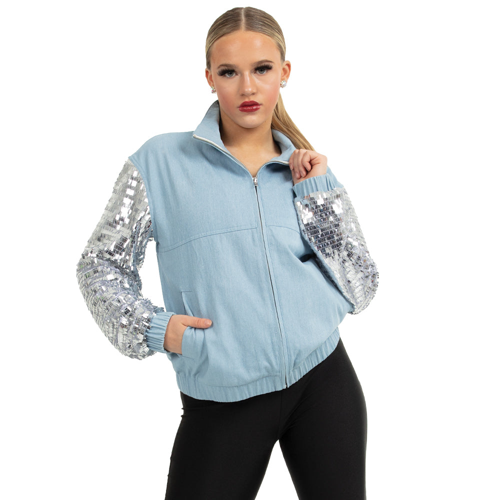 Youth Denim Sequin Jacket AC6460C Just For Kix