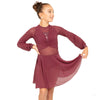 Youth Long Sleeve Midi Sequin Gathered Panel Dress