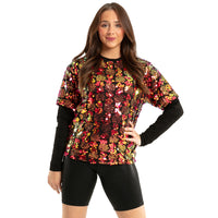 Sequin Layered 2-1 Long Sleeve Shirt