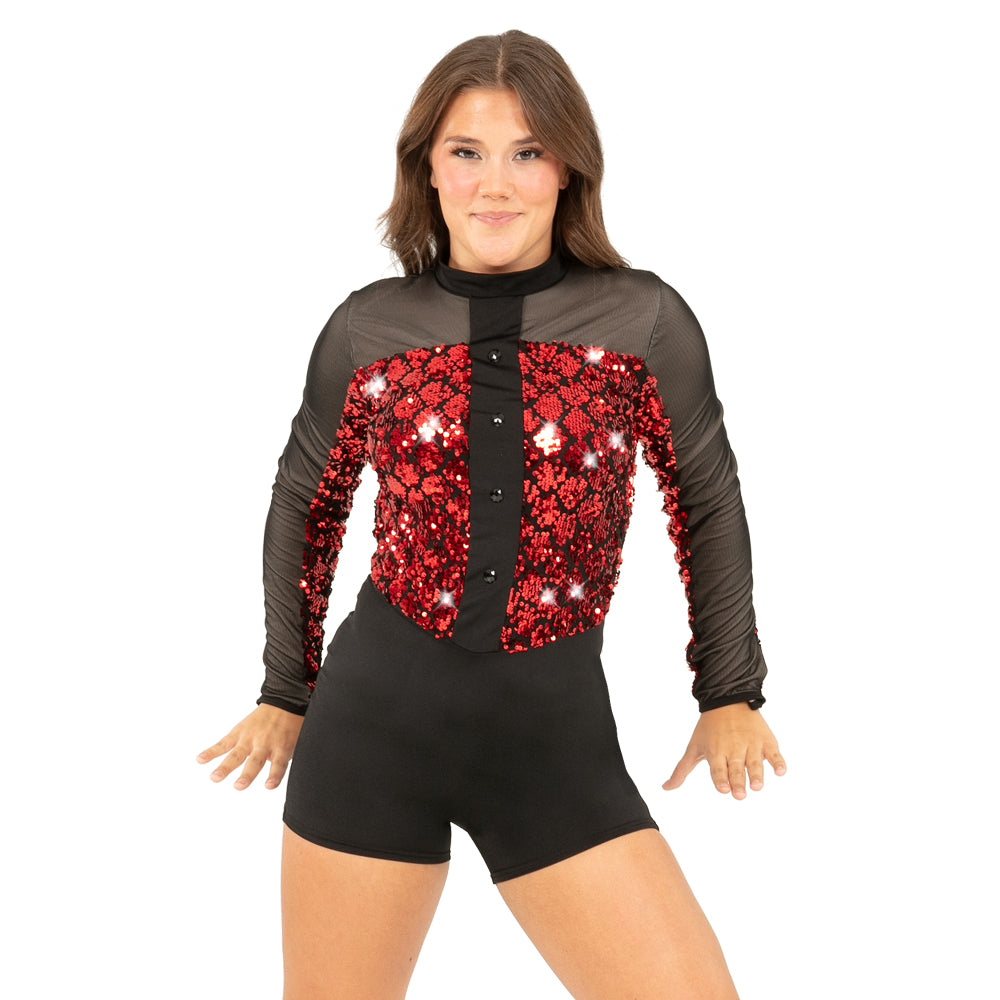 Sequin Broadway Long Sleeve Chicago Biketard