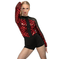 Sequin Broadway Long Sleeve Chicago Biketard