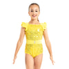 Youth Fancy Ruffle Sleeve Sequin Leotard