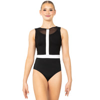 Youth Mesh Overlay Cross Back Leotard