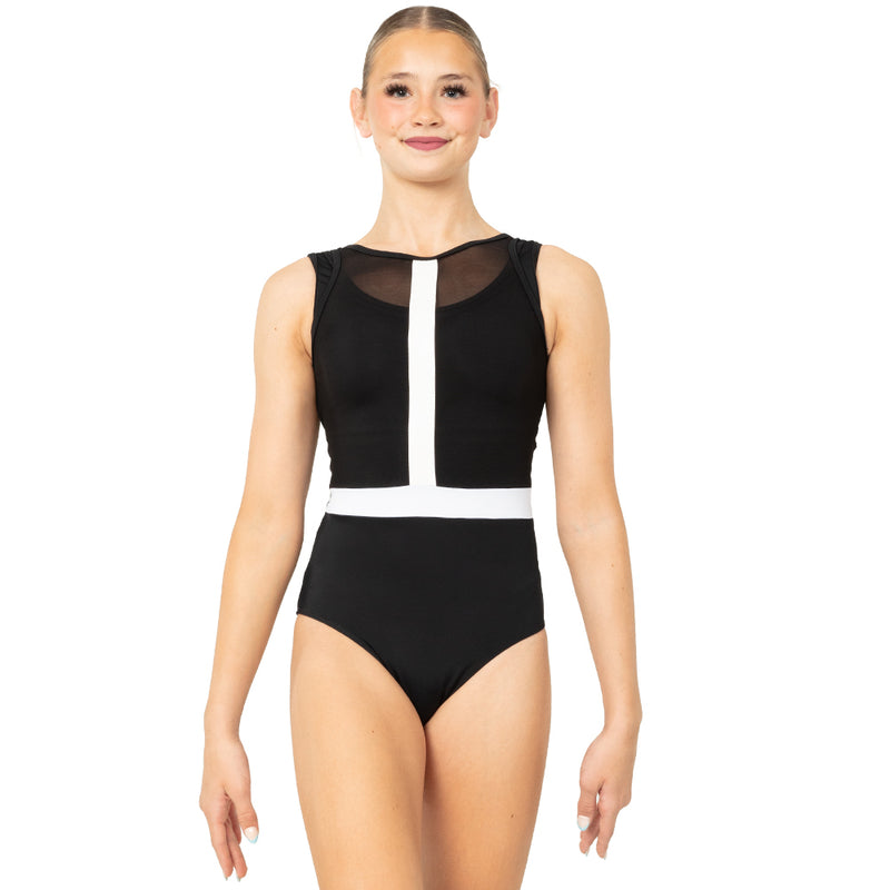 Youth Mesh Overlay Cross Back Leotard
