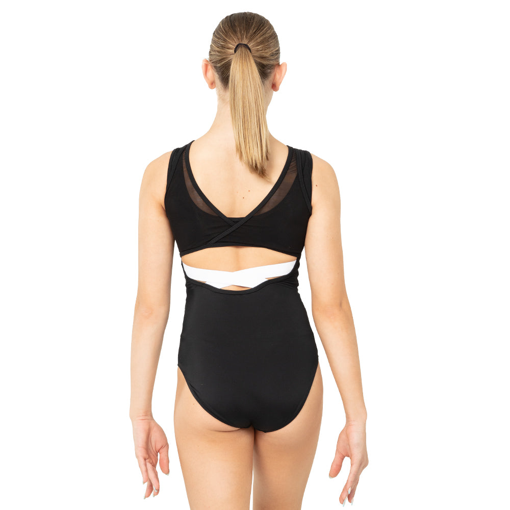 Youth Mesh Overlay Cross Back Leotard
