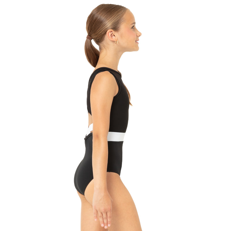 Youth Mesh Overlay Cross Back Leotard : AC6600C - Just For Kix