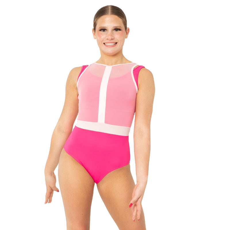 Youth Mesh Overlay Cross Back Leotard