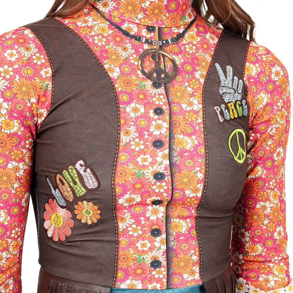 Youth Flower Power Hippie 70s Biketard: AC6609C - Just For Kix