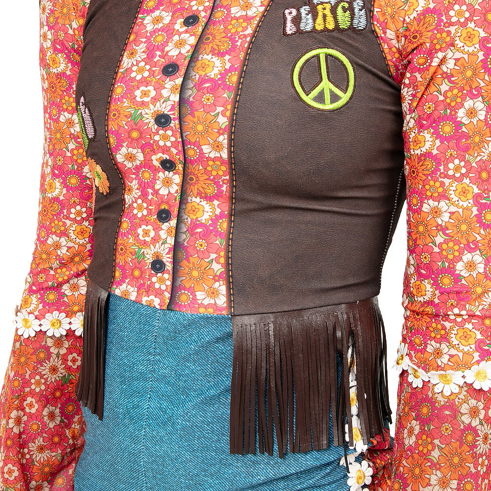 パーツ hippie Flower Power Hippie 70s Biketard: AC6609 - Just For Kix