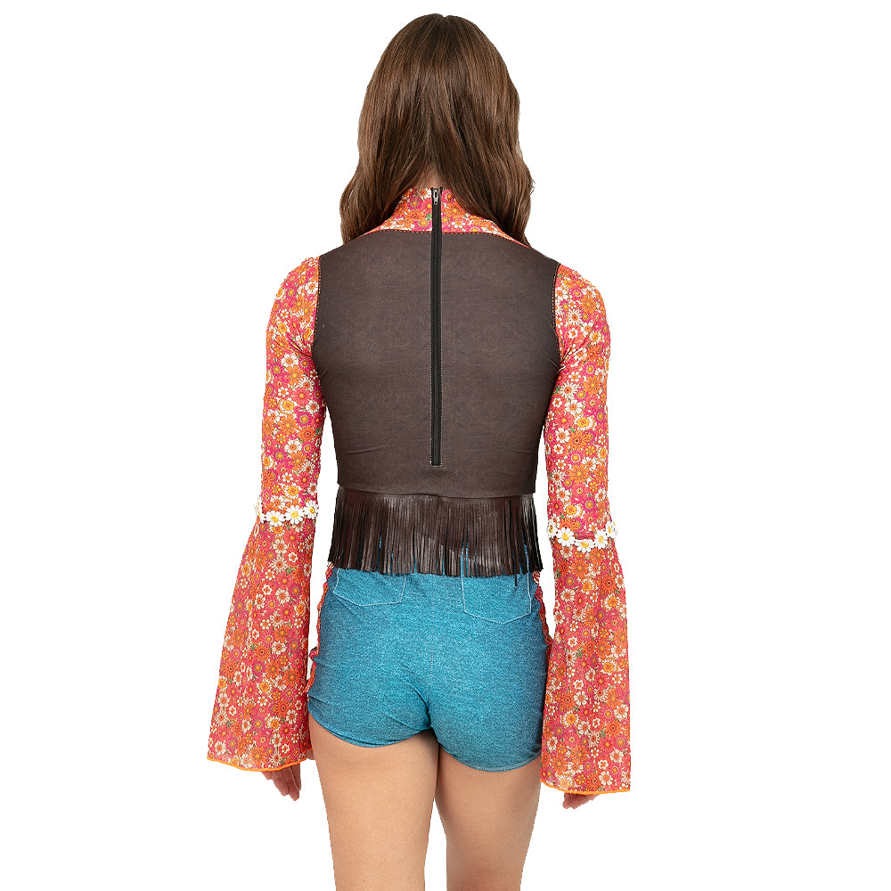 パーツ hippie Flower Power Hippie 70s Biketard: AC6609 - Just For Kix