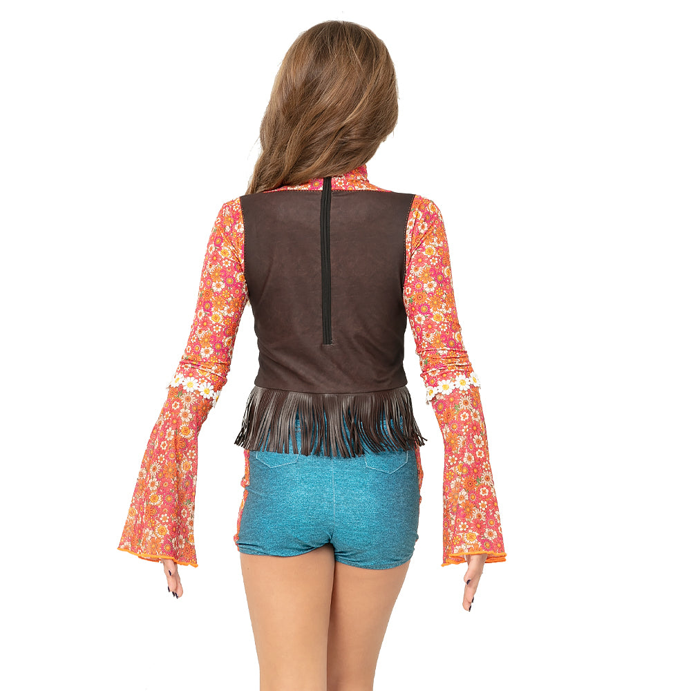 Youth Flower Power Hippie 70s Biketard: AC6609C - Just For Kix