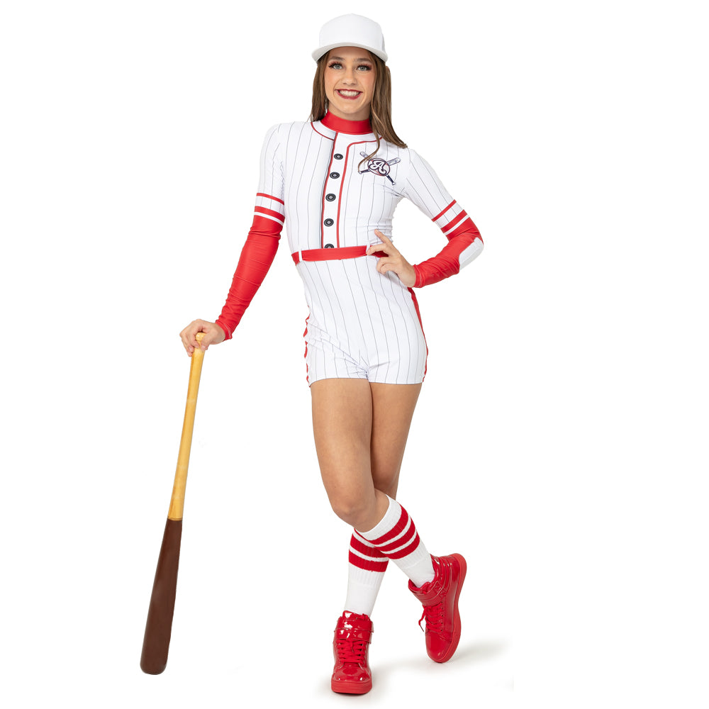 Baseball Strike Out Pin Stripe Biketard