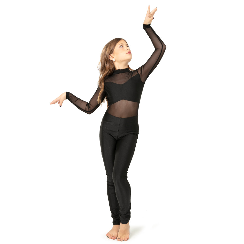 Youth Long Sleeve Mesh Unitard