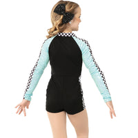 Youth Checkered Long Sleeve Biketard