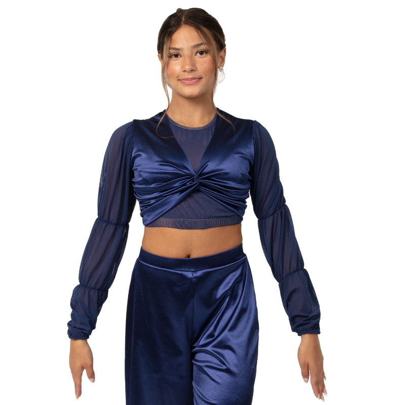 Billow Sleeve Twist Midi Top