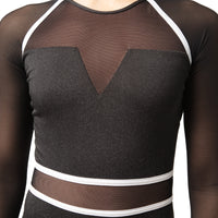 I Will Survive Colorblock Youth Mesh Long Sleeve Leotard