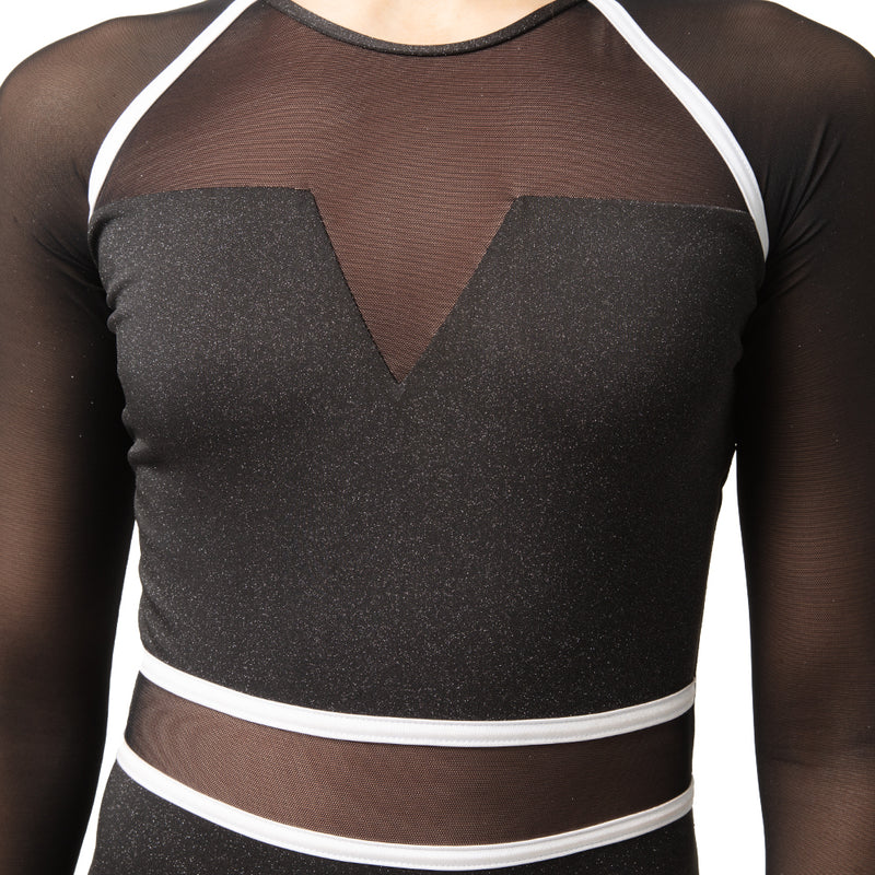 I Will Survive Colorblock Youth Mesh Long Sleeve Leotard : AC6723C ...