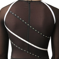 I Will Survive Colorblock Youth Mesh Long Sleeve Leotard