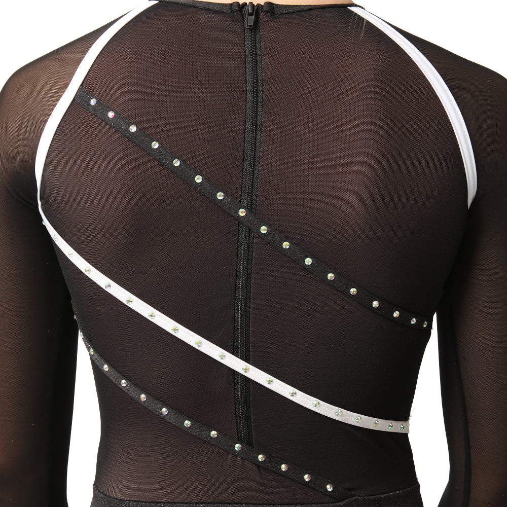 I Will Survive Colorblock Youth Mesh Long Sleeve Leotard