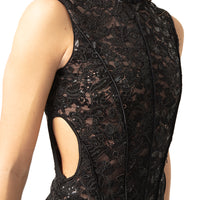 Lace Sequin Sleeveless Performance Leotard